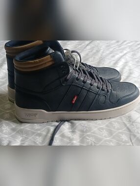 Levi's Strauss - Men's Dark Blue High-Top Boot with Tan White Accents 12 New